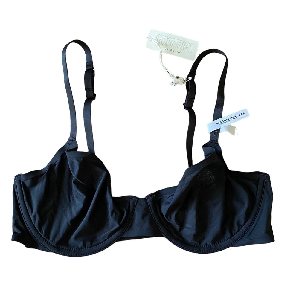 NWT Aerie Smoothez Full Coverage Unlined Bra Black 36B
